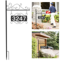 Metal Address Plaque for Outside, House Numbers for Outside, Street House Numbers for Outside, Address Sign for Houses, Double-Sided Address Sign for House Home Street Garden Yard (44" Pole)