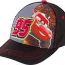 Disney Boys Baseball Hat, Lightning McQueen Adjustable Cap for Toddler Ages 2-4 Or Kids Ages 4-7 (Black/Red)