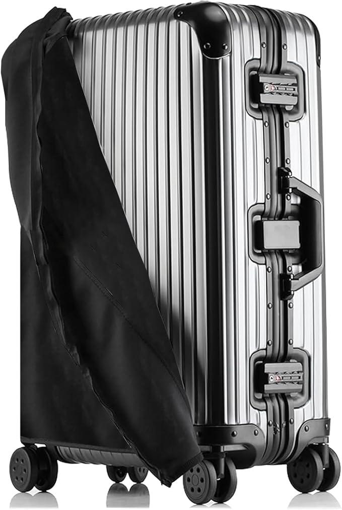 Linpr Transparent PVC Suitcase Cover, No Disassembly Required Clear Luggage Cover, Waterproof Travel Wrap Luggage Protectors (28, Solid Black)
