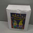 4 FT Hanukkah Inflatable Outdoor Decorations, Chanukah Gnomes Holding Menorah and Gift Box Blow up,Build-in Led Light for Party Yard Holiday Outdoor Decor