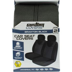 Gray Faux Leather Car Seat Covers for Front Seats – Automotive Bucket PU Leather Seat Covers for SUV Made for Vehicles with Removable Headrests, Interior Covers for Car Truck Van SUV