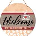 Welcome Sign Front Door Decor, Welcome Round Hanging Sign Decor Rustic Decorations Dragonfly Wall Wood Sign for Door, Porch, Home, Housewarming Gift for New House Friend Family 12 Inches,24nv02waA512