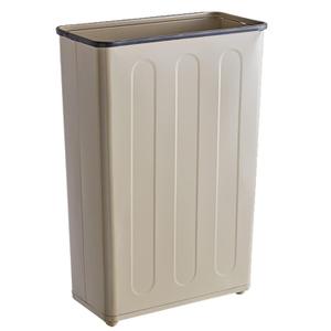 Rectangular Wastebaskets  Fire-Safe Beige Steel  Case of 3 Commercial Bin Case  Institutional Use