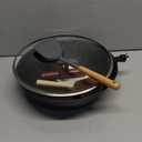 Carbon Steel Wok - Including Glass Cover and Silicone Spatula, 13-Inch Woks & Stir-Fry Pans for Induction, Electric, Gas Stoves