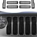 Hoolcar Front Mesh Grille Inserts for 2018-2025 Jeep Wrangler JL & Gladiator JT Sport/Sport S/Willys/2018-2020 Rubicon Exterior Accessories Clip-in Grille Guard Cover