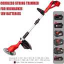 Cordless String Trimmer for Milwaukee 18V Battery, 8 INCH Brushless Weed Wacker Folding 3 in 1 Extendable Pole, Electric Weed Eater/Edger Trimmer/Lawn Mower for Yard Garden (Battery Not Included)