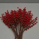 Red Holly Berry Stems for Christmas Tree,Total of 840 Red Berries,16.7in 24Pack Berry Stems,Hang Made Christmas Decor,Artificial Burgundy Berries,Fake Christmas Picks