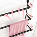 Over The Door Towel Rack,Towel Rack with Hooks for Door Hanging, Door Towel Bar, Over Door Towel Racks for Bathroom (Black)