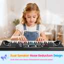 Piano Keyboard, 61 Key Upgrade Kids Pianos Music Toy with Light-up Keys & Pro Teaching Modes, Dual Speaker, 70 Demos,100 Tones, 100 Rhythms Perfect Christmas/Birthday Gift for Kids (Black), 2 x 26.5 x 7.8 inches