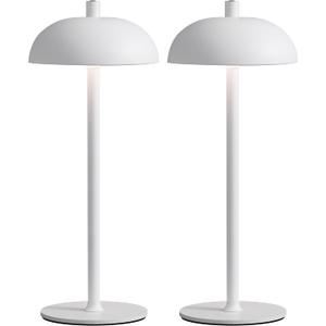 Cordless LED 12" Small Table Lamps Set of 2, Modern Portable Desk Lamp, 3 Color Dimming Rechargeable Battery Lights, for Bedroom, Outdoor, Restaurant, Bedside, Baby Night Light, Gifts (White)