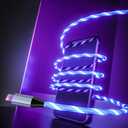 LED iPhone Light up Charger Cable, | Apple MFi Certified | USB A to Lightning Fast Charging Cord Compatible with iPhone 13 Pro Max 12 Mini 11 X XS XR 8 7P 6S 5S iPad iPod Touch More (3FT, Blue)