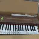 Kids Piano Keyboard, 37 Keys Wooden Digital Piano for Kids with Bench,Song Book, DIY Stickers, Cover, Education Creative Musical Instruments Toy for Boys & Grils Gifts, Compact