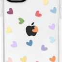 NITITOP Compatible with iPhone 11 Case Cute Clear for Women Girls Colorful Love Heart Pattern Ultra Slim with Bumper Protector Soft TPU Anti-Yellow Protective Cover - Colorful Heart