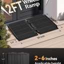 Black Aluminum Ramp 2FT, With Non-Slip Surface Wheelchair Ramp, Folding Portable Wheelchair Ramps for Home Steps,Scooter Ramp for Car, Stairs, Doorways, Curbs, 800 LBS Weight Capacity, 28.3" W x 24''L