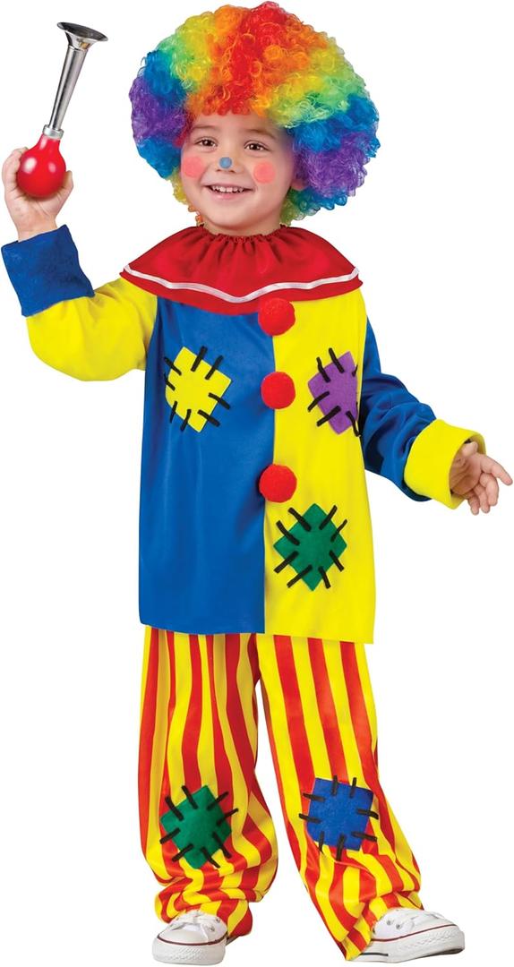 Fun World Costumes Baby Girl's Big Top Clown Toddler Costume (Large (3T-4T), Yellow)