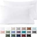 Bedsure Queen Pillow Cases Set of 2 - White Brushed Microfiber Pillowcase 2 Pack, Super Soft Pillowcase, Pillow Shams Covers with Envelope Closure for Kids, Wrinkle, Fade Resistant, 20x30 Inches