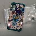 Hocase for Galaxy A16 5G Case, Heavy Duty Shockproof Protection Soft Silicone Rubber Bumper+Hard Plastic Hybrid Protective Case for Samsung Galaxy A16 5G (6.7") 2025 - Teal Flowers