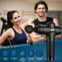 TOLOCO Massage Gun Deep Tissue, Percussion Massage Gun with 10 Replacement Heads, Super Quiet Portable Electric Massager for Athletes, Relax, Black