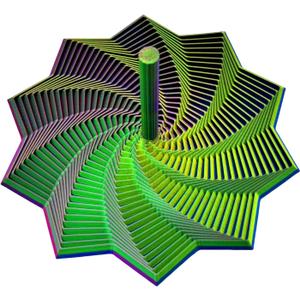 3D Printed Expanded Sensory Fidget Star,Stress-Relief Spinning Tower Toy with Handles,Sensory Toys for Adults & Teens,Honeycomb Whirling Spiral Design for ADHD &Stress Relief (Gold-Red-Blue,L-25rings)