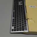 TECKNET Bluetooth Keyboard Rechargeable, 4-Device Free Switching (2.4G+BT), Ultra-Slim Full Size Wireless Keyboard, Quiet Typing, for PC/Laptop/Smart TV/Phone, Adjustable Stand, 12 Multimedia Keys (Silver&Grey)