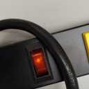 SURAIELEC 12 Outlet Long Metal Power Strip, 15 FT Cord Surge Protector, Angled Flat Plug, Wide Spaced Outlet Power Bar, 15A Breaker, Wall Mountable, Industrial Heavy Duty for Work Bench, Shop, Garage