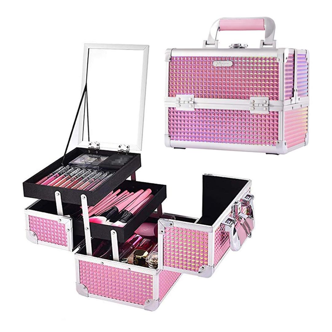 Joligrace Makeup Train Case Makeup Case Organizer Portable Cosmetic Box Storage with 2 Trays Mirror Locking Make Up Travel Case for Nail Kits Cosmetics Craft Traveling Makeup Box Mermaid Pink Joligrace Makeup Train Case Makeup Case Organizer Portable Cosmetic Box Storage with 2 Trays Mirror Locking Make Up Travel Case for Nail Kits Cosmetics Craft Traveling Makeup Box Mermaid Pink