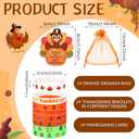 Liliful 72 Pcs Thanksgiving Fall Party Favors for Kids 24 Set Turkey Silicone Wristbands with Gift Tags and Organza Bags Thanksgiving Friendsgiving Goodie Bags for Classroom Students(Turkey Style)