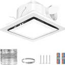 Bathroom Exhaust Fan with Light, 140 CFM 1.0 Sone Quiet Bathroom Fan with Light, 12" x 12" Panel, 10" x 10" Ceiling Opening, 4" Duct, 6500K 1200LM LED, Independent Fan & Light Controls