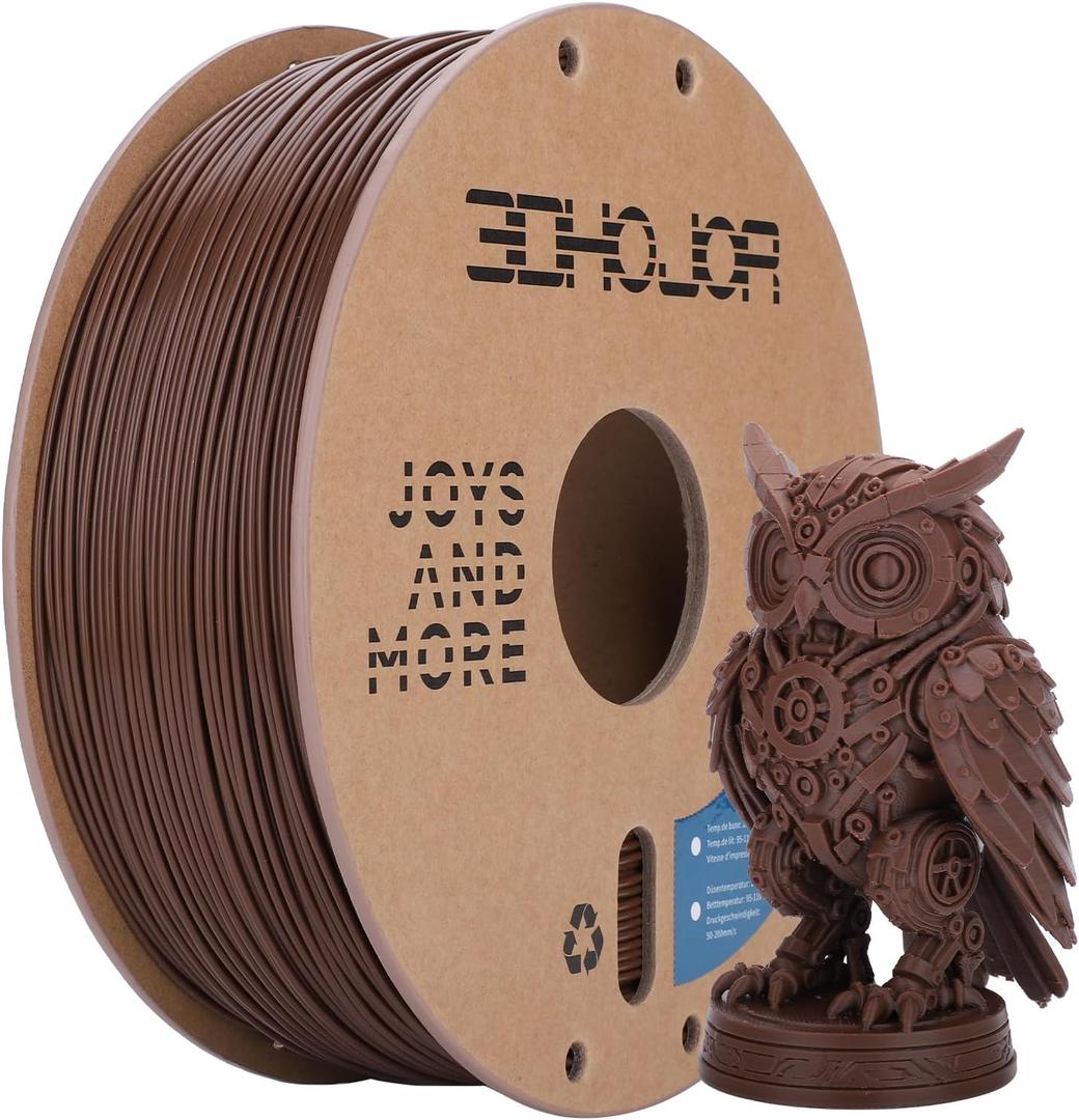 3DHoJor ABS Filament 1.75mm, ABS 1kg Spool (2.2lbs),3D Printer Filament,Dimensional Accuracy +/- 0.03 mm, Fit Most FDM Printer-Brown