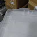 IRIS USA 4-Pack 72 Quart Storage Bins with Lids, Pearl | Conceals contents for a clean look. Perfect for moving, blankets, clothing, and garage storage. Nestable design saves space
