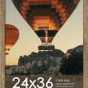 24x36 Poster Frame Natural Woodgrain Brown, Poster Frames 24 x 36 inches or 24x36 Picture Frames with HD Plexiglass Durable and Scratch-proof for Horizontal or Vertical Wall Mounting, 1 Pack