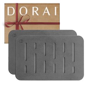 Dorai Home Bath Stone Mat 23.6"x15.4" (2-Pack) Quick-Dry, Non-Slip Diatomite Stone Bath Mat, Rain Slate : Health & Household