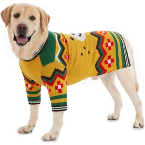 Small Dog Sweater for Male Female - Warm Halloween Autumn Knit Sweaters With Long Legs for Yorkie Chihuahua (XX-Large, Yellow)