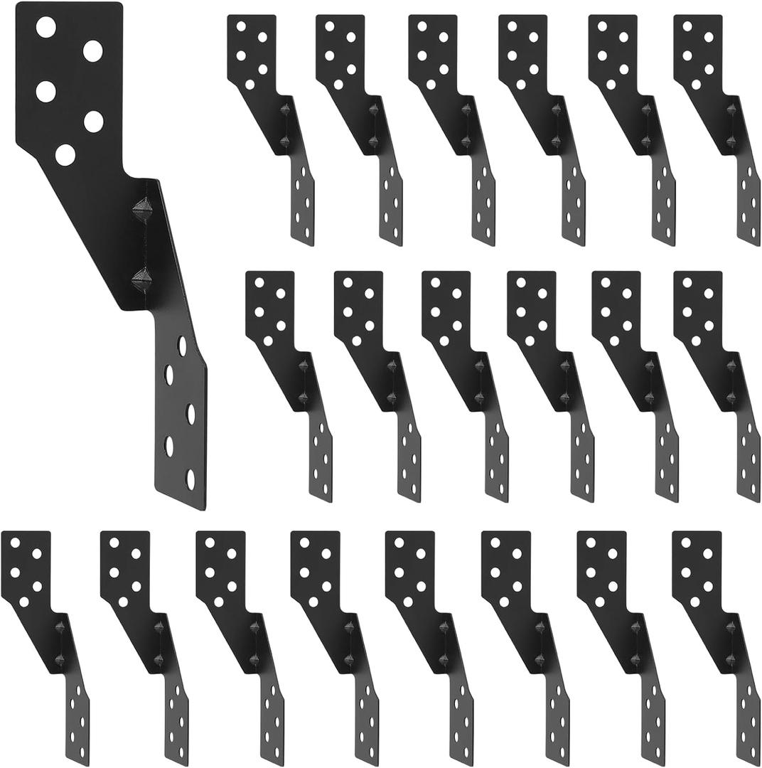 Hurricane Straps Brackets 25 PcsHurricane Tie with Black Powder-Coated,Hurricane Straps Trusses/Rafters Ties