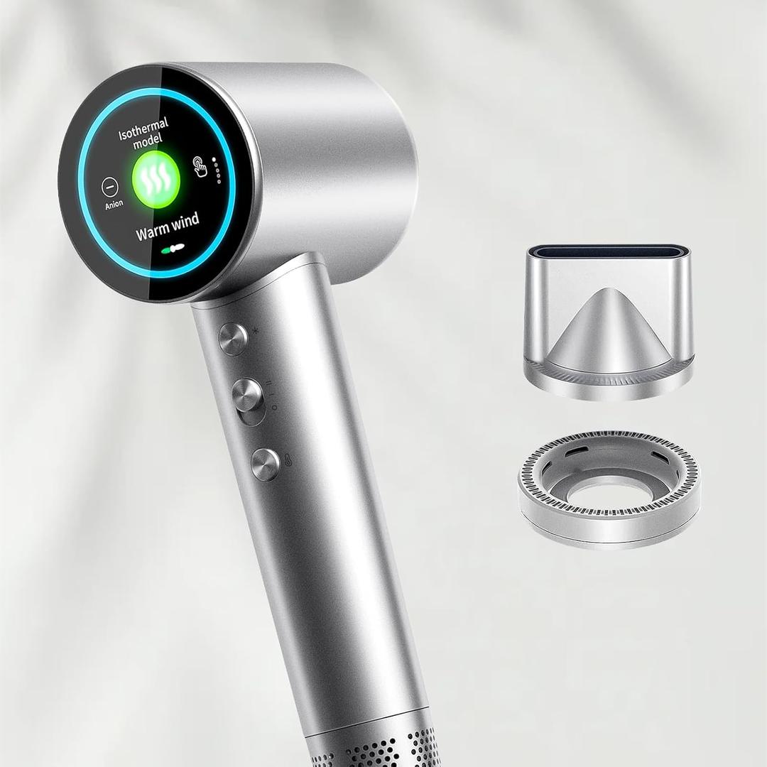 Hair Dryer,Hair Care, High-Speed Ionic Blow Dryer, 3 Min Fast Dry Brushless Motor, Low Noise Lightweight Hairdryer with HD Display & Magnetic for Curly Hair, Home & Travel Salon