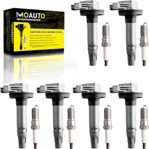 Set of 6 Ignition Coils Pack UF595 UF553 & 6 PCS Iridium Spark Plugs Compatible with Ford Lincoln Taurus Explorer F-150 Mustang Transit 150 250 350 MKS MKT MKX MKZ