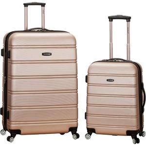 Rockland Melbourne Hardside 2 Piece Expandable Spinner Wheel Luggage Set, (20"/28"), Champagne