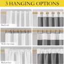 NICETOWN Greyish White 100% Blackout Linen Curtains 90" Long, Farmhouse Thick Completely Blackout Window Treatment Panels Thermal Insulated Drapes for Living Room (1 Pair, 52" Width Each Panel)