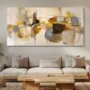 HGUAOA Abstract Wall Art for Living Room - Large Yellow and Orange Geometric Artwork - Modern Paintings for Office Decor - Contemporary Big Wall Decor for Home or Office 20×40IN