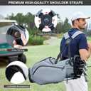 UniHimal Premier 14-Way Golf Stand Bag, Lightweight Leather Golf Bag for Men with Waterproof Design, Multiple Pockets, Dual Strap and Rain Cover Hood