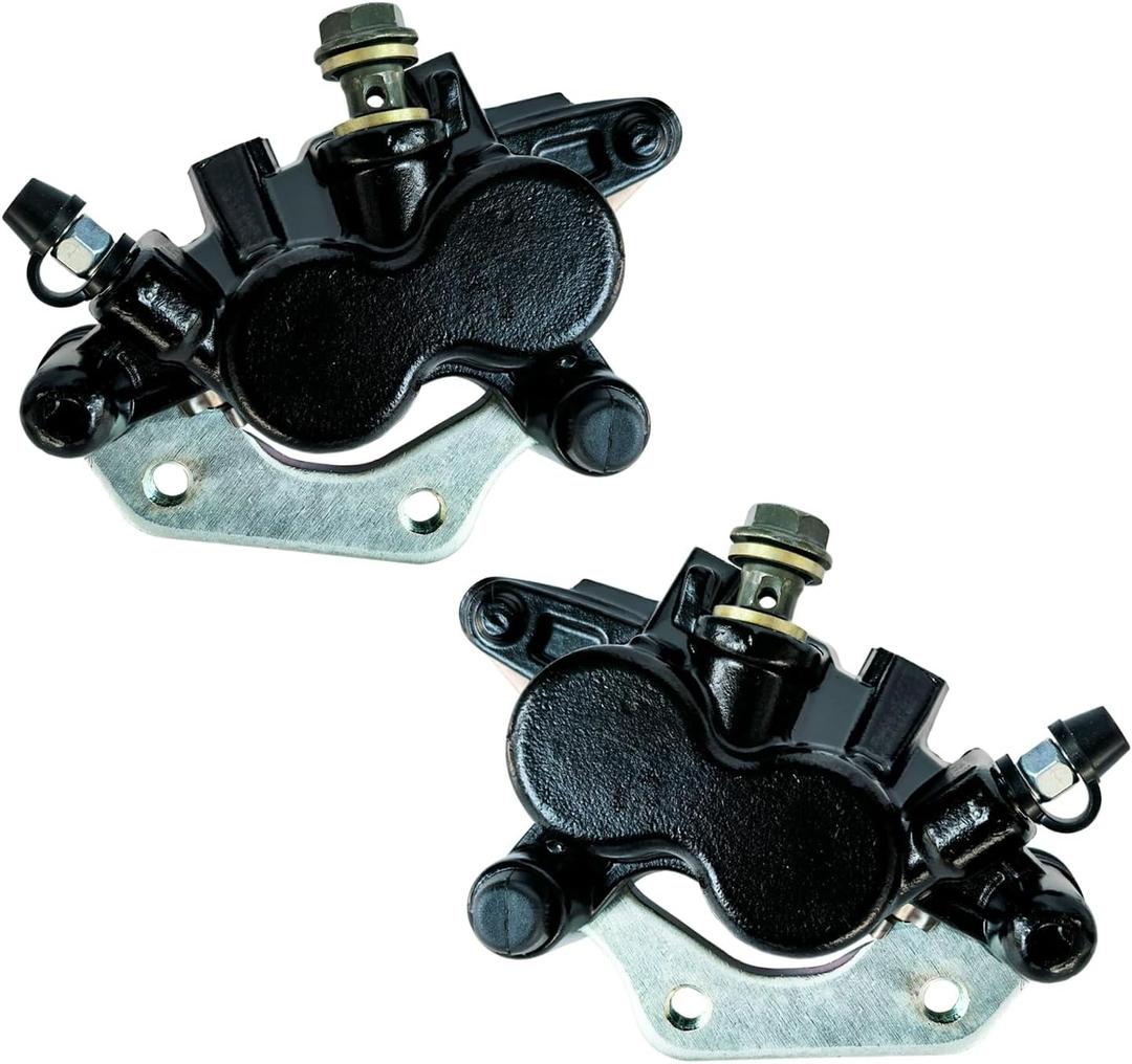 Front Left Right Brake Calipers Set with Pads Compatible with Kawasaki KFX700 Brute Force 650 Prairie 650/700 KVF650/KVF700 OE # 43080-5082-DJ 43080-5081-DJ