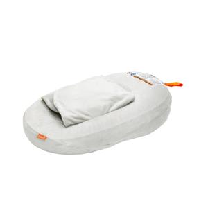 Boon Puff+ Inflatable Baby Bather - Infant Bathtub Includes Microfleece Cover, Swaddle Wings, and Storage Bag  Inflatable Baby Bathtub for Newborns and Infants (Grey)