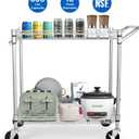 WDT Heavy Duty 2 Tier Rolling Cart, NSF Listed, 660Lbs Capacity, Commercial Grade Metal, 35.63"x18.1"x33.93"