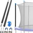 MSSVIGING 1 Lower, 1 Upper Trampoline Replacement Poles, Fit for 10'-16' Trampoline Frame, Universal Enclosure Straight Net Pole with Foam Sleeves and Hardware