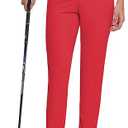 Lightweight Golf Pants Women Work Gym Athletic Workout Sweatpants with Pockets Travel Casual 7/8 Ankle Cropped L (27" inseam)