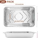 20-Pack Heavy Duty Full Size Aluminum Foil Deep Pan, 21x13 Disposable Roasting Pan for Cooking, Baking & Grilling, Large Chafing Pan for Catering, Steam Table, Buffets of Hotel & Restaurant