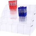 Clear Acrylic Pen Holder Stationery Store Storage Brush Case Clear Display Stand Desktop Writing Pot Writing Pencil Organiser