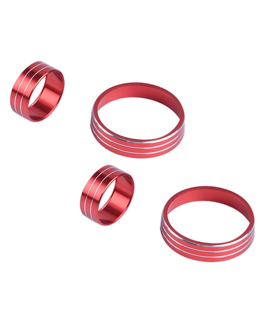 BERS [Replacement] for 3 pcs A/C Knob Control Panel Heater Dials Switch Button Ring Cover Fit for Kia for Sportage QL 2017 2018 2019 2020 (Color : Red)
