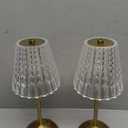 2 Pack Touch Cordless Table Lamp Rechargeable, 3600mAh Battery Operated Small Crystal Lamp, 3 Color Dimmable Vintage Gold Table Light for Bedroom/Kitchen/Gift for Home Dcor (Art Decor)