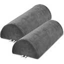 2 Pack Large Half Moon Bolster Pillow for Legs, Knees, Lower Back and Head (2 Pack) Lumbar Support Pillow for Bed, Sleeping | Semi Roll for Ankle and Foot Comfort - Machine Washable Cover, Grey